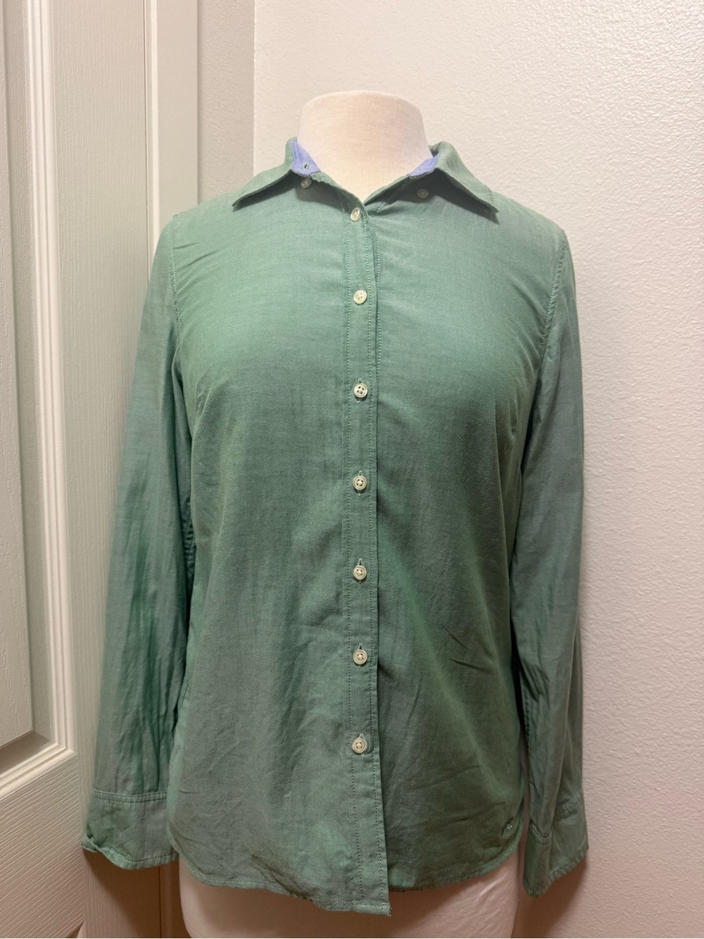 Talbots Women's Button-Down Shirt in Sage Green